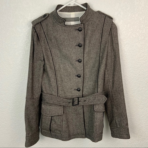 Zara Jackets & Blazers - ZARA Basic Gray Belted Jacket